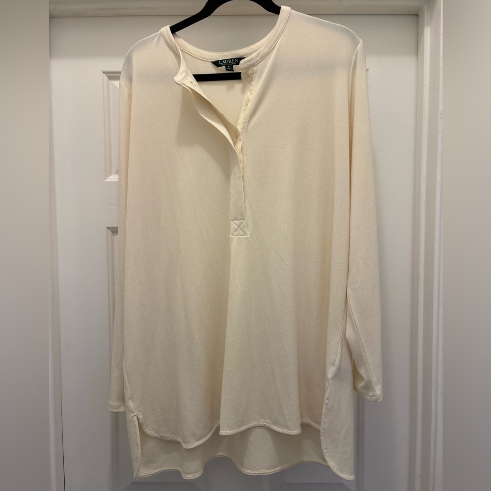 LRL | Lauren Ralph Lauren Cream Blouse Size 2X